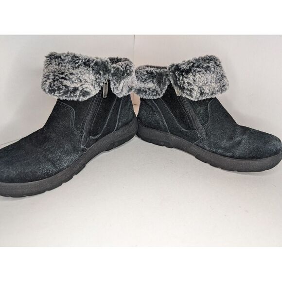 Khombu Jessica Women's Faux Fur Lined Suede Ankle Boots in Black Size 98 - Picture 6 of 8